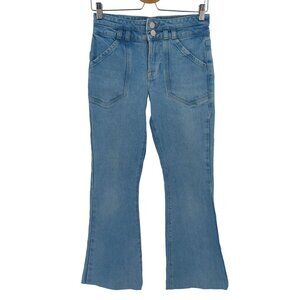 Frame Womens 26 Caye Double Button Mid Rise Flare Jeans Blue Denim DBPF118